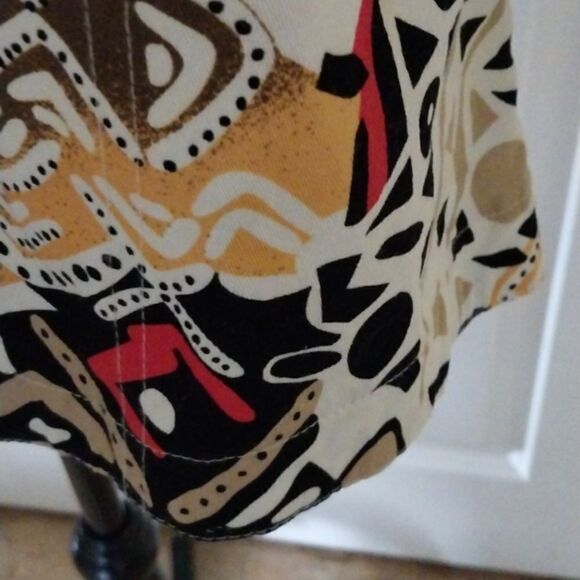 Kaktus Wearable Art woman's geometric tribal pattern lightweight button jacket L - Picture 10 of 14